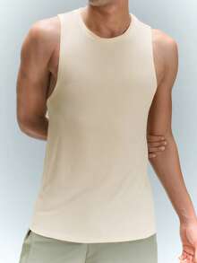 Driftmere Men's Fashionable Summer Casual Round Neck Versatile T-Shirt - Apricot - View 7