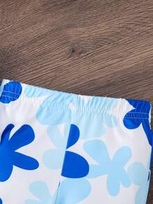 SHEIN Conjunto de 2 piezas para bebé niña, top halter de punto con diseño de corazón y pantalones acampanados de moda - Multicolor - Ver 5