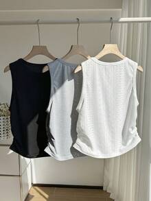 Comfortcana Plus Size Casual Solid Color Tank Top, Versatile For Summer - Multicolor - View 2