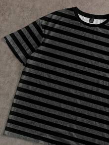 Attitoon Camiseta casual de mujer de cuello redondo y manga corta a rayas - Multicolor - Ver 7