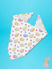 PETSIN Easter Day Dog Bandanas Pet Bibs With Easter Rabbit & Eggs Print Pet Bandanas Dog Bandanas Bibs Triangle Dog Scarf Colorful Pet Dog Bandanas For Medium Large Dog Costume Accessories Decoration - Multicolor - View 5