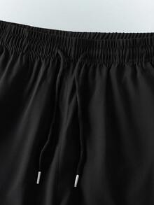 Driftmere 2026 Nuevos pantalones rectos y sueltos con cordón para hombres, casuales, deportivos, para correr, fitness, moda, uso al aire diario - Negro - Ver 5
