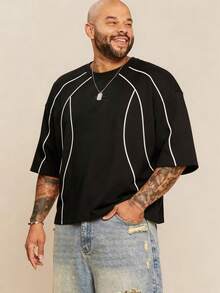 EASEVO Áo thun nam cỡ lớn cổ tròn tay ngắn, kiểu dáng thường ngày, đa năng, thích hợp đi làm. - màu đen - Xem 1