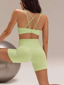 GLOWMODE FeatherFit™ 吊带露背运动文胸背心 低强度瑜伽日常健身 春夏 - 薄荷綠 - 查看 3