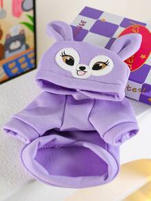 PETSIN 1pc Cat And Dog Wear Universal Clothes, Pet Cute Rabbit Ear Hoodie Cartoon Embroidery Comfortable Hoodie Top Available In Multiple Colors - Multicolor - View 16