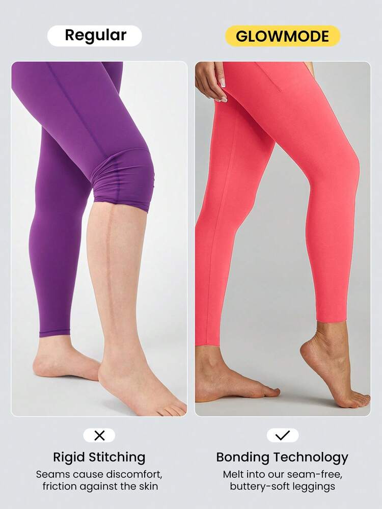24" FeatherFit™ Seam-Free Classic High-Rise Side Pockets Crossover Long-Lasting Comfort Leggings Low Impact Daily