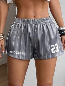 Coolane Áo len nữ mùa hè phong cách đường phố, thể thao, kiểu Y2K, kẻ sọc, chất liệu satin, dáng rộng, cạp chun co giãn, thích hợp cho các lễ hội. - Nhiều màu - Xem 3