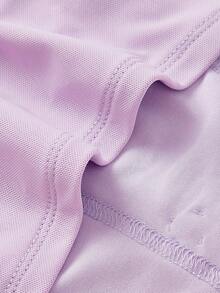 SHEIN MOD 女士3D立体花卉装饰荷叶边吊带背心，适合约会和外出穿着 - 淡紫色 - 查看 7