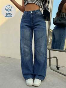 Women's Squid Wide Leg Cuts - Dark Wash - View 1