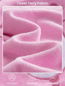 GLOWMODE X Care Bears™ Towel Terry Embroidered Drawstring Shorts Daily Casual - Pink - View 5