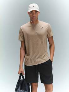 Driftmere 男士两件套针织短袖T恤套装，夏季 - 卡其色 - 查看 7