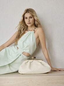 MOTF PREMIUM Túi xách cầm tay thời trang, túi dự tiệc và ăn tối tinh tế. - Màu be - Xem 8