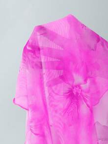 Swim Mod Women's Floral Print Halter Tie Swimwear Set - Purple - View 6