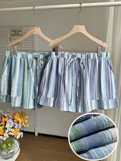 Comfortcana 两件套军绿色和黑色宽松加大码短裤套装