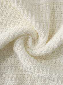 Hollow Crochet Knit Fitted Sexy Spaghetti Strap Women Sweater Dress, Spring/Summer - Beige - View 4
