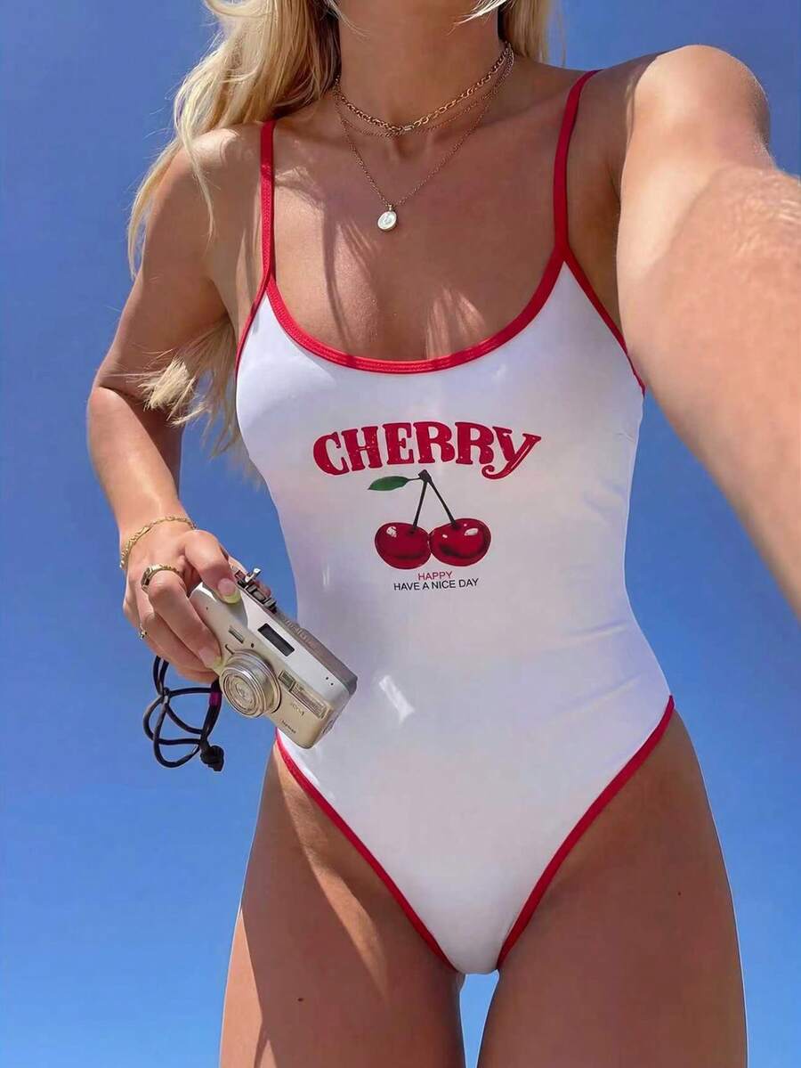 Swim Mod 女士可爱印花连体度假休闲泳衣 - 彩色 - 查看 1