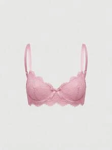 ROMWE Set de 3 bralettes casuales sin aros con adorno de encaje - Multicolor - Ver 9