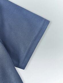 Driftmere 男士紋理面料短袖t恤 - 藏蓝色 - 查看 4