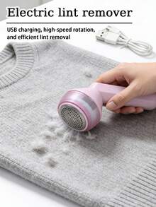 Teckwe One Piece 500mAh 充電式電動除毛器，USB 充電，Type-C 充電線，高速旋轉，高效除毛，觸感溫和，易於使用，耐用 ABS 材質，時尚粉色外觀，適合毛衣與衣物等日常居家使用，主婦、時尚愛好者與衣物保養必備，亦是佳節送禮佳品（不含充電線，需自行購買） - 粉色 - 查看 1