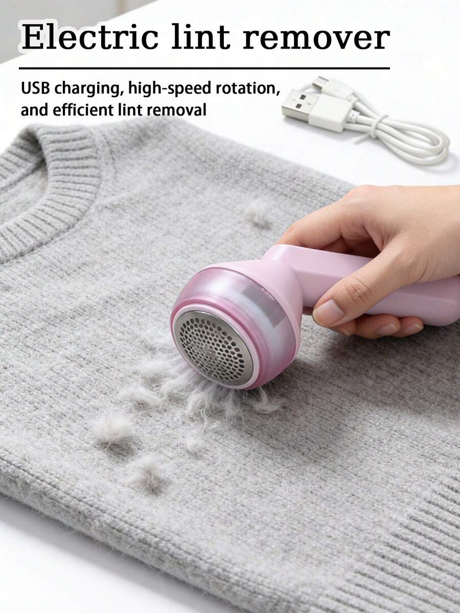 Teckwe One Piece 500mAh 充電式電動除毛器,USB 充電,Type-C 充電線,高速旋轉,高效除毛,觸感溫和,易於使用,耐用 ABS 材質,時尚粉色外觀,適合毛衣與衣物等日常居家使用,主婦、時尚愛好者與衣物保養必備,亦是佳節送禮佳品(不含充電線,需自行購買) - 粉色 - 查看 1