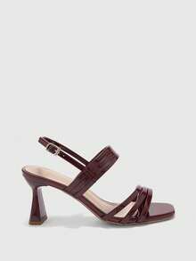 CUCCOO BIZCHIC Women Heeled Sandals Spring Shoes - Burgundy - View 2