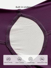 GLOWMODE 3" Pantalones cortos VitalSwift de secado rápido con abertura alta, cintura ajustable con cordón, bolsillos laterales incorporados, agarre antideslizante, de impacto medio, para correr, trotar, entrenar, gimnasio - Bold Plum - Ver 4