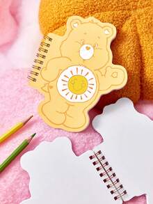 SHEIN X Care Bears 1pc Cute Cartoon Cheer Bear Shaped Portable Spiral Notebook, 80 Pages 40 Sheets Blank Inner Pages, Suitable For Learning, Writing, Drawing, Suitable For Students And Women - Yellow - View 3