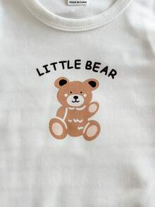 SHEIN 3pcs Baby Boy Cartoon Bear Print Romper Bodysuit - Multicolor - View 7