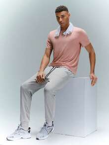 Driftmere 男士抽绳腰斜口袋慢跑运动裤 - 淺灰色 - 查看 3