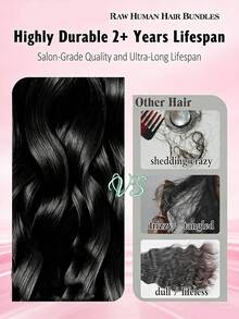 14-28Inch Luxury Body Wave Human Hair Bundles Virgin Hair Extension 18 18 18 High Grade Real Double Weft Hair 3pcs Weave High Gloss Long Lifespan Hair Daily & Salon Quality Use Soft & Silky Premium Invisible Hair Extensions - Natural Black - View 12