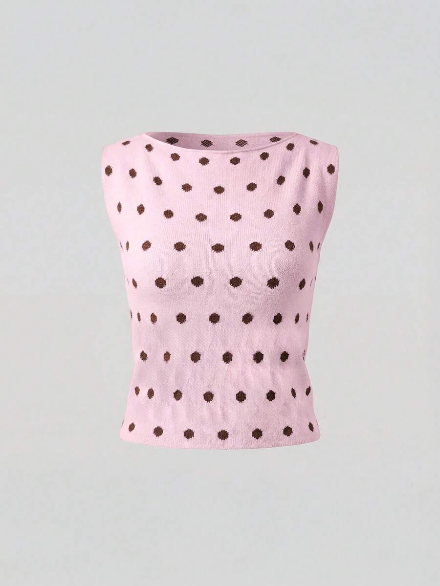 Elamini 时尚波点无袖背心（女士款） - 彩色 - 查看 1