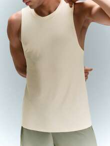 Driftmere Men's Fashionable Summer Casual Round Neck Versatile T-Shirt - Apricot - View 8