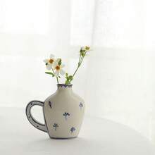 Cirelle 1个双面手绘花瓶，桌面装饰花瓶，陶瓷小花瓶，插花器具，适用于家居、卧室、阳台、客厅装饰，适合作为圣诞节、万圣节、新年礼物 - 陶瓷花瓶 - 查看 5
