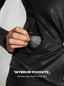 GLOWMODE Da Hiệu ứng Jacket thể thao Với Ngón tay cái - màu đen - Xem 6