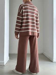 Women Sweater Co-Ords - Rusty Rose - View 2