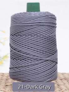 1 cuộn dây thừng xoắn bện nhiều màu, dây rỗng cho đồ thủ công DIY, túi thủ công, phụ kiện thắt lưng rút, dây sợi polypropylen trang trí, chỉ móc, chỉ túi móc tay, đệm, mũ, sợi polyamide màu trơn hiện đại DIY - Nhiều màu - Xem 14