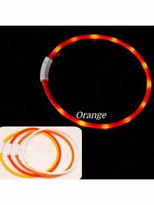 PETSIN 1pc Rechargeable Luminous Pet Collar, 4 Lighting Modes: Steady, Fast Flashing, Slow Flashing, Flowing, Suitable For Pets' Night Activity, Can Be Cut To Fit - Multicolor - View 25