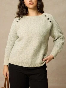 Juhart Women's Solid Color Casual Everyday Pullover Sweater Winter Fall Autumn - Khaki - View 4