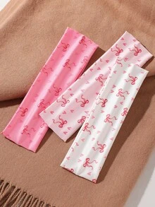 ROMWE Anime 3 piezas Nuevo accesorio para el cabello de diadema de mujer con lazo en forma de corazón de color rosa, adecuado para uso diario y deportes al aire libre - Arco de corazón de 3 piezas. - Ver 2