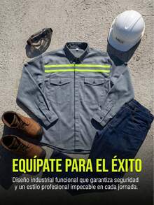 Camisa de Gabardina con Detalles Reflectantes - Gris Oscuro - Ver 9