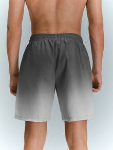 Driftmere Men's Palm Tree Print Ombre Woven Casual Shorts - Grey - View 2