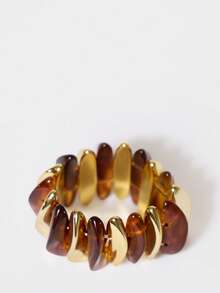 MUSERA 玳瑁金弹力手链 假日 春夏 海滩 节日 度假 可爱 日常 - 金琥珀色 - 查看 3