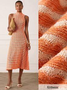 Lilora 女士优雅双色针织连衣裙 - 彩色 - 查看 2