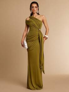 Silquee Chân váy ôm sát xếp ly màu xanh lá cây, đa năng cho những buổi hẹn hò lãng mạn, kỳ nghỉ biển, năm mới, Giáng sinh, đi làm, những dịp trang trọng, ngày Valentine, đám cưới và các bữa tiệc chính thức. - Màu xanh Ô liu - Xem 3