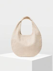 MOTF PREMIUM BOLSO DE MANO PARA DAMAS, ASA CON HERRAJES EXQUISITOS, BOLSO DE HOMBRO CASUAL PARA VACACIONES. - Blanco roto - Ver 5