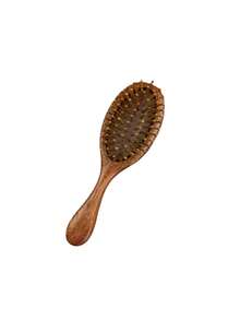 Madebyblanc 1个气垫按摩顺发梳，新款中式天然木纹桨式梳，气垫梳，女士家用日常旅行礼品梳，女士顺发梳，头皮按摩器，木梳 - 彩色 - 查看 3