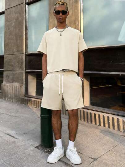 PAVTROS Men's Minimalist Comfortable Short T-Shirt Set