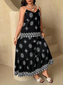Ceyna Ensemble 2 pièces Débardeur et Jupe à imprimé floral grande taille, Code de réduction d'été Ycv9w pour robe femme, Robe Zanzea pour femmes, Robe de yacht, Robe de discussion pour femmes, Robes portefeuille pour dames, Tenues de vacances pour femmes, Robe de plage, Vêtements de vacances pour femmes, Tenue d'été pour femmes grande taille - Noir - Voir 4