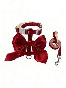 1Set HUITAIYANG All Season Pet Harness Set, Cat Chest Strap, Lightweight Outdoor Leash For Autumn/Winter, Pet X-Shape Chest Strap, Dog Leash Chest Strap, Pet Bow Decor Chest Strap, Suitable For Medium And Small Dogs And Cats - Multicolor - View 21