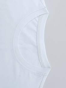 Men's Letter Print Crew Neck Short Sleeve Loungewear Top - White - View 4